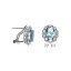 Pendientes plata rodio ovalados con piedra tono verde crystalino